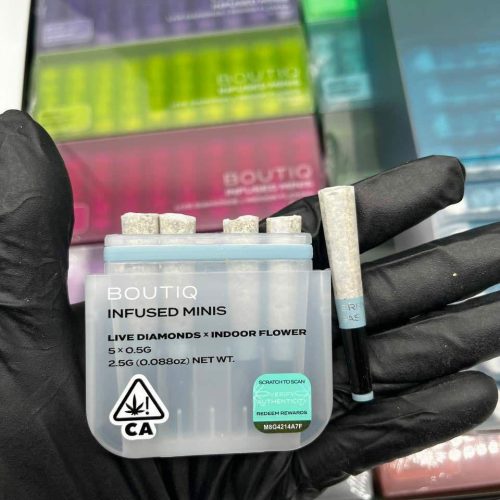 boutiq prerolls infused mini cannabis pre rolls with live diamonds