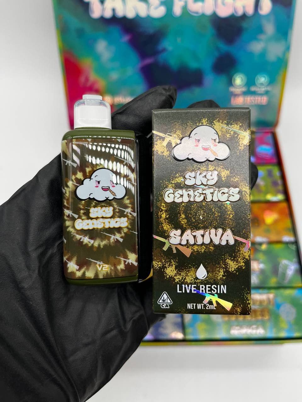sky genetics 2g disposable cannabis vape with screen